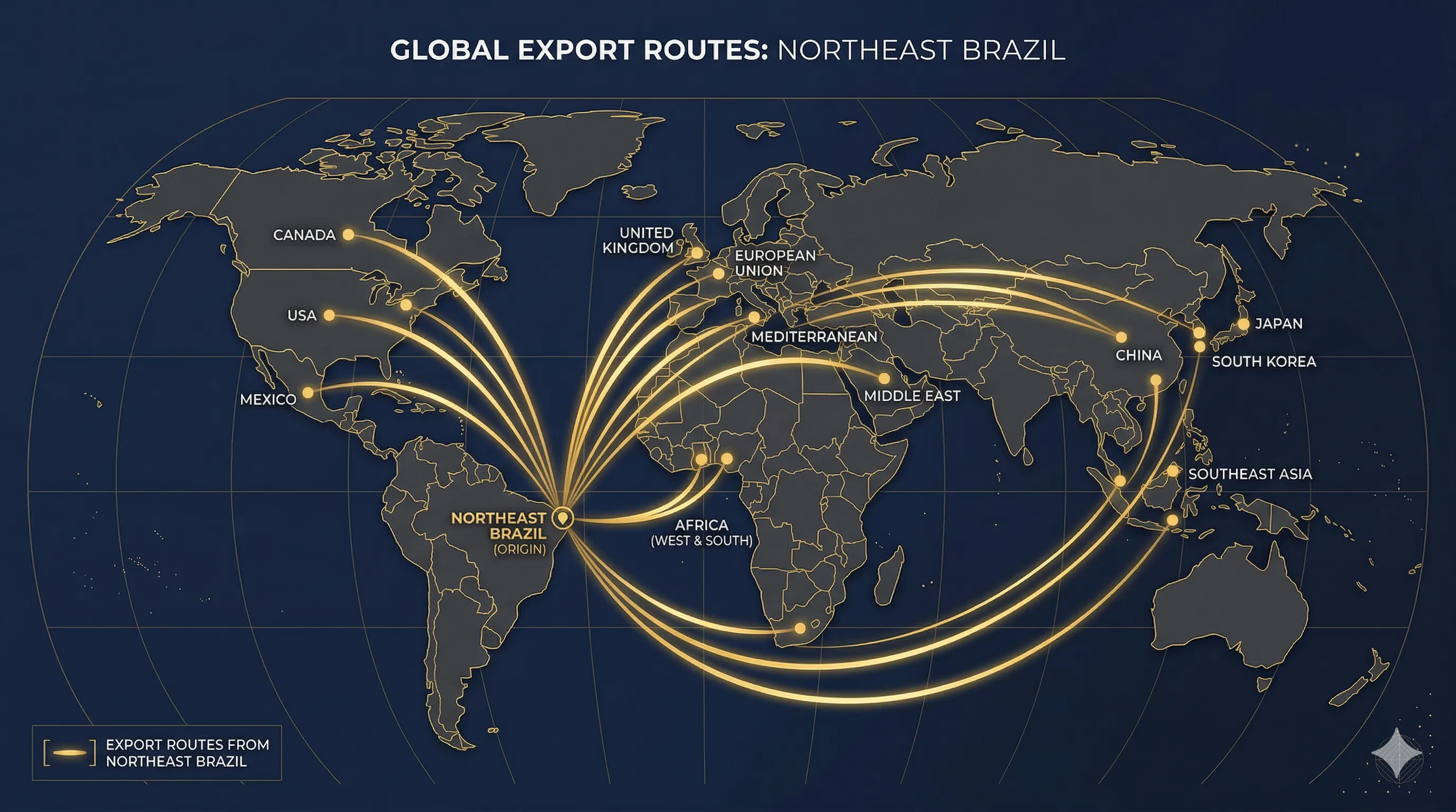 Mapa de exportacao 77foods - portos de Pecem e Natal